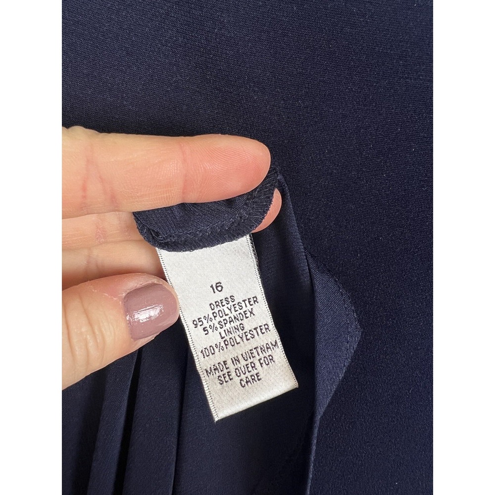 ALYX Limited Navy Blue Dressy Cocktail Sleeveless Dress Sz 16 - Picture 8 of 9